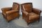 Club chair vintage in pelle color cognac, Paesi Bassi, set di 2, Immagine 14