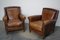 Vintage Dutch Cognac Leather Club Chairs, Set of 2 20