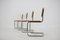 Italian Chrome-Plated & Wood Dining Chairs, 1970s, Set of 4 3