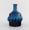 Mouth Blown Glass Blue Vase by Bertil Vallien for Boda Åfors, 1970s 2