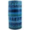 Zylindrische Vase aus Rimini blau glasierten Keramiken von Aldo Londi für Bitossi, 1960er 1