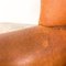 Vintage Cognac Sheep Leather Wingback Armchair, Image 15