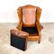 Vintage Cognac Sheep Leather Wingback Armchair, Image 13