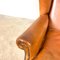 Vintage Cognac Sheep Leather Wingback Armchair, Image 7