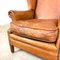 Vintage Cognac Sheep Leather Wingback Armchair, Image 10