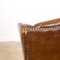 Vintage Dark Brown Sheep Leather Wingback Armchair 9