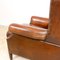 Vintage Dark Brown Sheep Leather Wingback Armchair 13