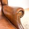 Vintage Dark Brown Sheep Leather Wingback Armchair 18