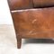 Vintage Dark Brown Sheep Leather Wingback Armchair 4