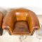 Large Vintage Club Chairs by Nico Van Oirschot in Sheep Leather, Set of 2, Image 21