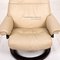 Sunrise Cream Leather Armchair and Stool from Stressless, Set of 2 6