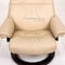 Sunrise Cream Leather Armchair and Stool from Stressless, Set of 2, Image 6
