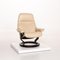 Sunrise Cream Leather Armchair and Stool from Stressless, Set of 2 9