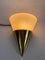Modernist Brass and Opaline Glass Wall Lamps from Limburg, 1980s, Set of 2 3