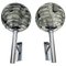 Mid-Century Chrome and Glass Wall Lamps from Doria, 1960s, Set of 2 1
