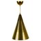 Lampada a sospensione in ottone lucidato nello stile di Paavo Tynell, anni '50, Immagine 1