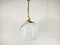 White Glass and Brass Hanging Lamp by Peill & Putzler, 1970s, Germany 2