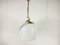 White Glass and Brass Hanging Lamp by Peill & Putzler, 1970s, Germany 3