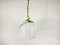 White Glass and Brass Hanging Lamp by Peill & Putzler, 1970s, Germany 4