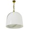 White Glass and Brass Hanging Lamp by Peill & Putzler, 1970s, Germany 1