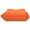 Mid-Century Togo Orange Footstool by Michel Ducaroy for Ligne Roset, Image 1