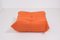 Mid-Century Togo Orange Footstool by Michel Ducaroy for Ligne Roset, Image 3