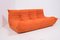 Large Mid-Century Togo orange Sofa by Michel Ducaroy for Ligne Roset 2