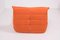 Poltrona Togo Mid-Century arancione di Michel Ducaroy per Ligne Roset, Immagine 4