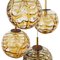 Large Cascade Chandelier with 9 Amber Murano Glass Bowls, 1960s 5