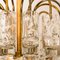 Lampadario a cinque strati in vetro soffiato e ottone di Doria, anni '60, Immagine 3