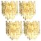 Ice Glass Wall Sconce with 2 Tiers by J.T. Kalmar, 1970s, Image 1