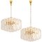 Large Palazzo Light Fixtures in Gilt Brass and Glass by J.T. Kalmar 1