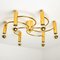 Sculptural Brass 16-Light Flush Mount, 1970s 3