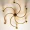 Sculptural Brass 16-Light Flush Mount, 1970s 14