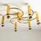 Sculptural Brass 16-Light Flush Mount, 1970s 15