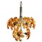 Murano Orange Glass and Chrome Chandelier from Mazzega, 1960s, Image 1