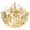 Glass and Brass Chandelier from Sische, 1960s, Image 1
