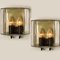 Iron and Bubble Glass Wall Lamps from Glashütte Limburg, Germany, 1960s 14