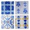 Antique Ceramic Tiles by Pas De Cailes Desvres, France, 1890s, Set of 64 9