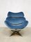 Silla giratoria vintage de terciopelo azul de Enrico Wallès Romefa para Draaifauteuil, Imagen 1