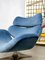 Vintage Blue Velvet Swivel Chair by Enrico Wallès Romefa for Draaifauteuil 6
