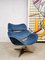 Vintage Blue Velvet Swivel Chair by Enrico Wallès Romefa for Draaifauteuil 2
