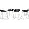 Fjord Black Leather Barstools by Patricia Urquiola, Set of 4 1