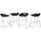 Fjord Black Leather Barstools by Patricia Urquiola, Set of 4, Image 1