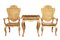 20th Century Burr Birch Game Table and Armchairs, Set of 3 1