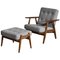 Model GE-240 Lounge Chair & Ottoman Set in Oak & Teak by Hans J. Wegner, 1950s 1