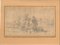 Unknown - Landscape with Men and Horses - Original China Ink and Watercolor - Early 1800 1