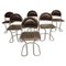 Vintage Chrome and Leather Cantilever Dining Chairs, 1970s, Set of 6 1