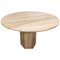 Round Italian Travertine Dining Table, 1970s 1