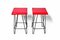 Iron Frame Stools with Vinyl Seats, Hungary, 1960s, Set of 2, Image 3